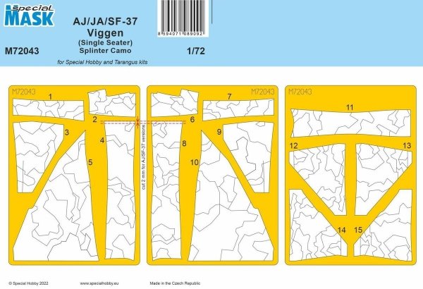 Special Hobby M72043 AJ/JA/SF-37 Viggen (Single Seater) Splinter Camo 1/72