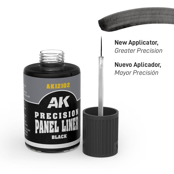 AK Interactive AK12102 BLACK - PRECISION PANEL LINER 30ml