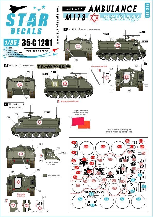 Star Decals 35-C1281 Israeli AFVs 13 1/35