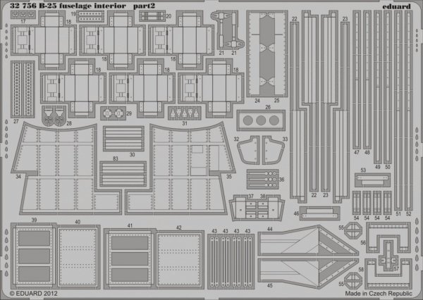 Eduard 32756 B-25 fuselage interior 1/32 HK Models