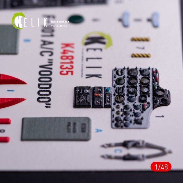 Kelik K48135 F-101A/C VooDoo - interior 3D decals for Zimi Model/KittyHawk kit (1/48)