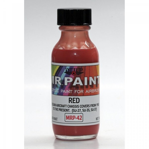MR. Paint MRP-042 Red Chassis Covers SU-27, SU-35, SU-37 30ml