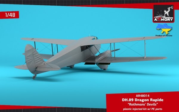 Armory Models 48014 DH.89 Dragon Rapide, Short-Haul Airliner / Multipurpose Aircraft, “Rothmans' Devils” liveries 1/48