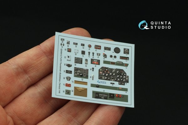 Quinta Studio QD48412 P-47D Thunderbolt Bubbletop 3D-Printed &amp; coloured Interior on decal paper (Tamiya) 1/48