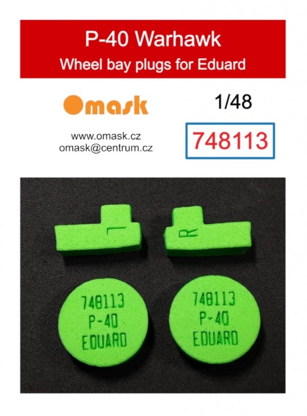 Omask 748113 P-40 Warhawk wheel bay foam plugs (for Eduard) 1/48