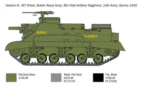 Italeri 6580 M7 Priest Howitzer Motor Carriage 1/35