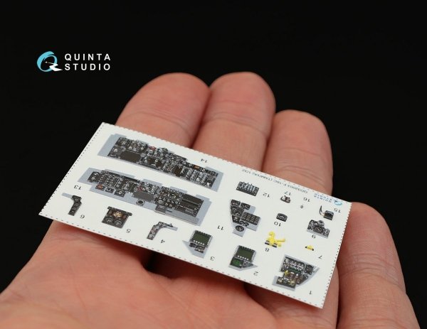 Quinta Studio QD32003 F-16C 3D-Printed &amp; coloured Interior on decal paper (for Tamiya kit) 1/32