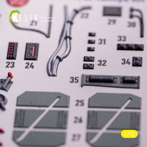 Kelik K32039 Spitfire Mk VIII - interior 3D decals for Tamiya kit (1/32)