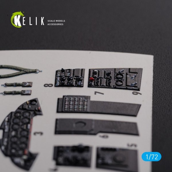 KELIK K72113 F9F-2 Panther interior 3D decals for HobbyBoss kit 1/72