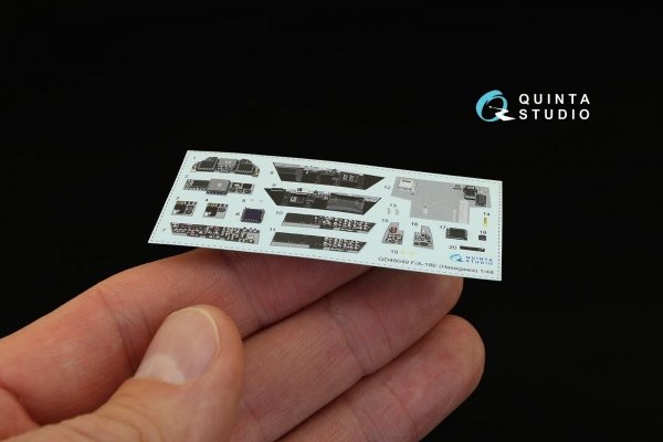 Quinta Studio QD48049 F/A-18E 3D-Printed &amp; coloured Interior on decal paper (for Hasegawa kit) 1/48