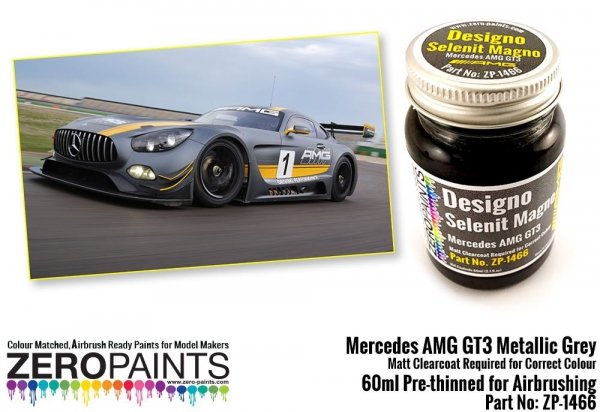 Zero Paints ZP-1466 Mercedes AMG GT3 Metallic Grey (Matt) Paint 60ml