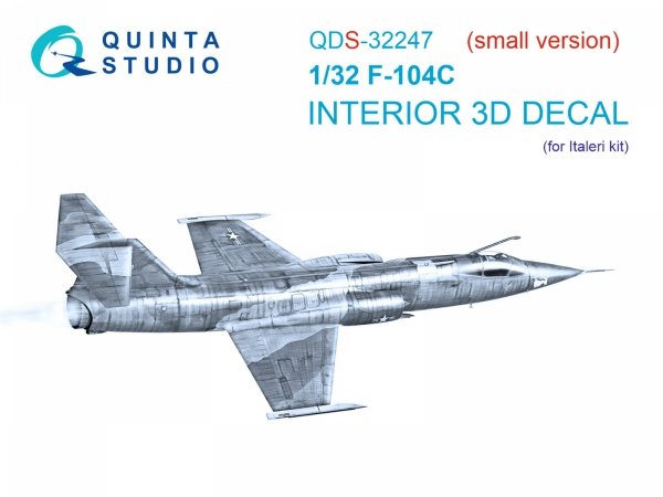 Quinta Studio QDS-32247 F-104C 3D-Printed &amp; coloured Interior on decal paper (Italeri) (Small version) 1/32