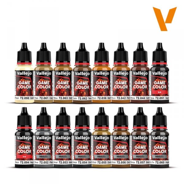 Vallejo 72189 Game Color Set Leather Metal 16x18ml