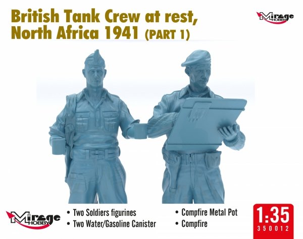 Mirage Hobby 350012 British Tank Crew at Rest, North Africa 1941 (Part I) 1/35