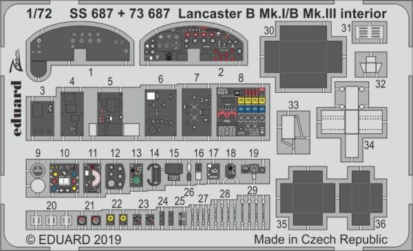 Eduard SS687 Lancaster B Mk. I/B Mk. III interior 1/72 AIRFIX