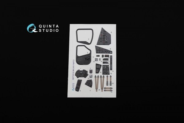 Quinta Studio QD72019 Mi-24V NATO 3D-Printed &amp; coloured Interior on decal paper (for Zvezda kit) 1/72
