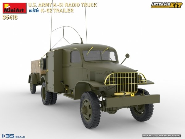 MiniArt 35418 US ARMY K-51 RADIO TRUCK WITH K-52 TRAILER. INTERIOR KIT 1/35