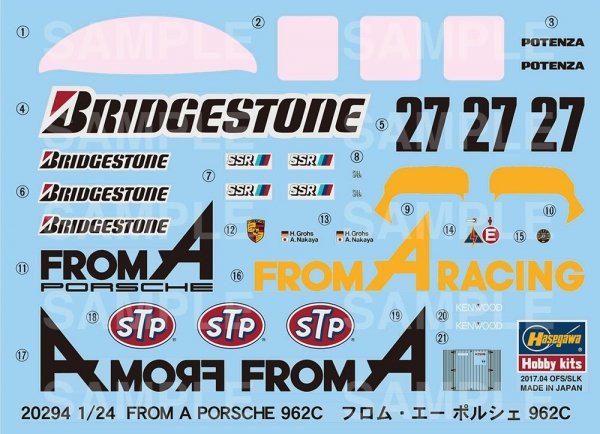 Hasegawa 20294 From A Porsche 962C 1/24