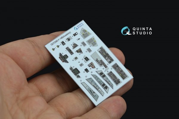 Quinta Studio QD72085 F-14B 3D-Printed &amp; coloured Interior on decal paper (Academy) 1/72