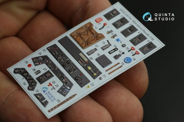 Quinta Studio QD32120 Fw 190 A-8/A-9 3D-Printed &amp; coloured Interior on decal paper ( Revell ) 1/32