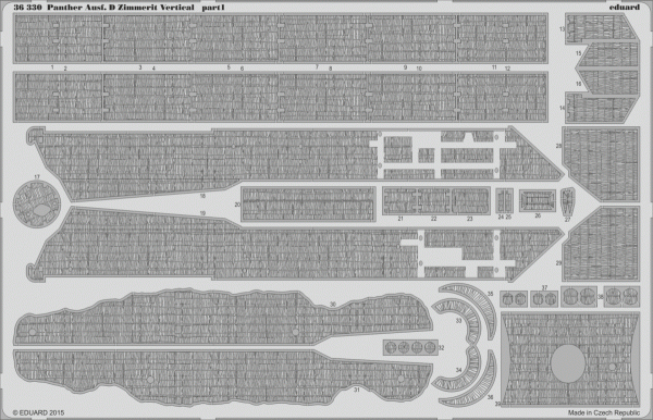Eduard 36330 Panther Ausf. D Zimmerit Vertical TAMIYA 1/35