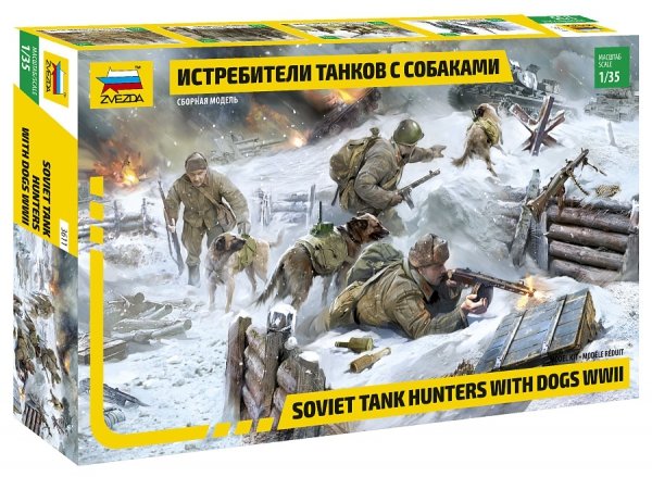 Zvezda 3611 Soviet Tank Hunters with Dogs WWII 1/35