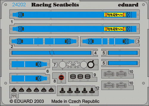 Eduard 24202 Sabelt 6 points Blue Seatbelt 1/24