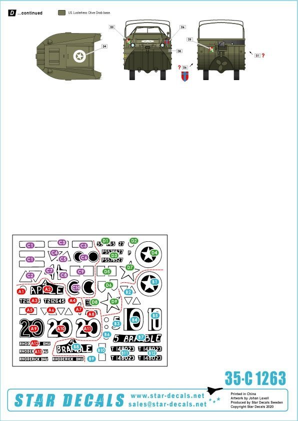 Star Decals 35-C1263 British AFVs in Holland 1944-45 # 1 1/35