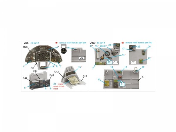 Quinta Studio QDS-48534 Fairey Fulmar Mk.II 3D-Printed &amp; coloured Interior on decal paper (Trumpeter) (small version) 1/48