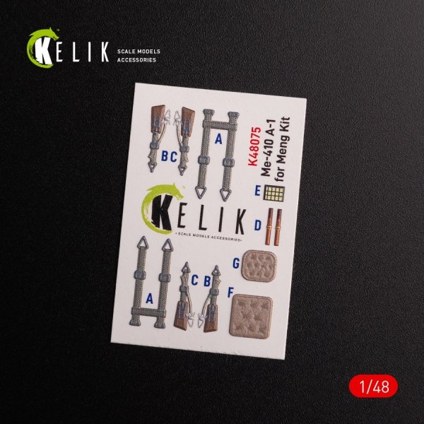 KELIK K48075 Messerschmitt Me-410 A1 interior 3D decals for Meng Model kit 1/48