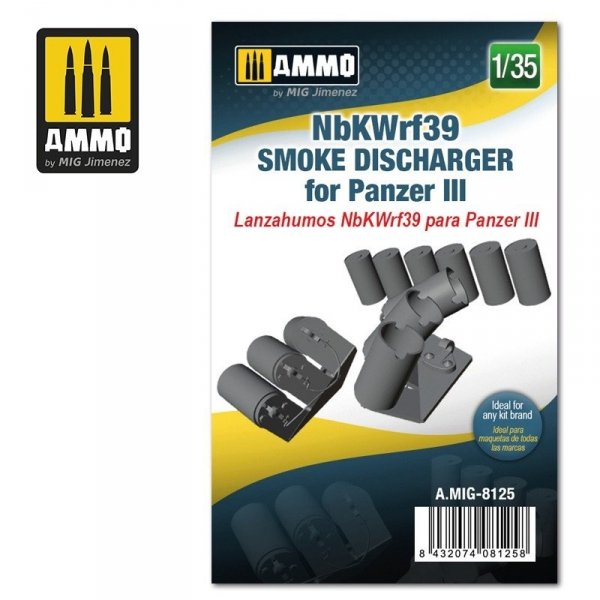 Ammo of Mig 8125 NbKWrf39 Smoke Discharged for Panzer III 1/35