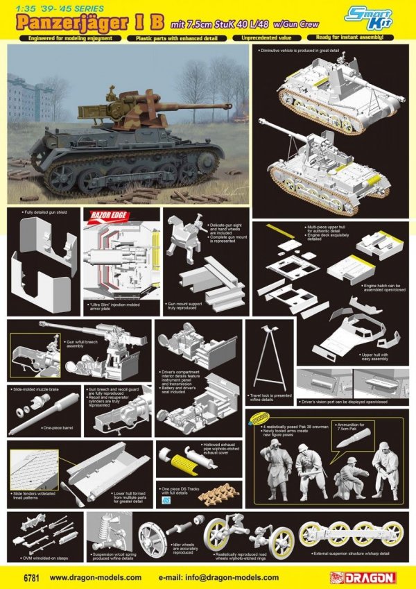 Dragon 6781 Panzerjager IB mit StuK 40 L/48 - Smart Kit (1:35)