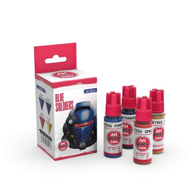 AK Interactive AK17516 BLUE SOLDIERS – QUICK GEN SET 4x18ml