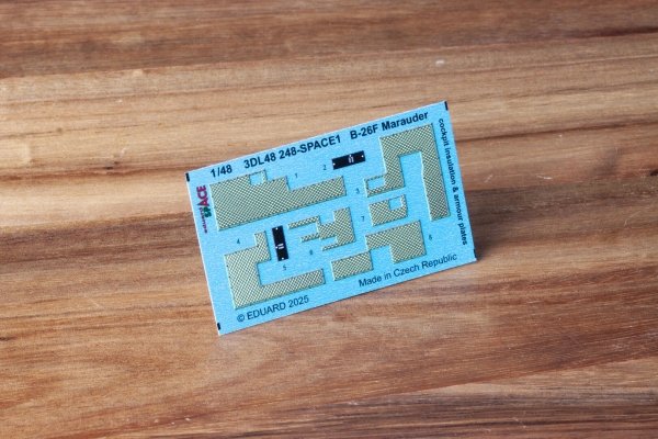 Eduard 3DL48248 B-26F Marauder cockpit insulation &amp; armour plates SPACE ICM 1/48