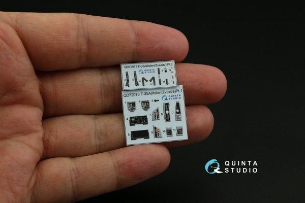 Quinta Studio QD72073 F-35A 3D-Printed &amp; coloured Interior on decal paper (Italeri/Zvezda) 1/72