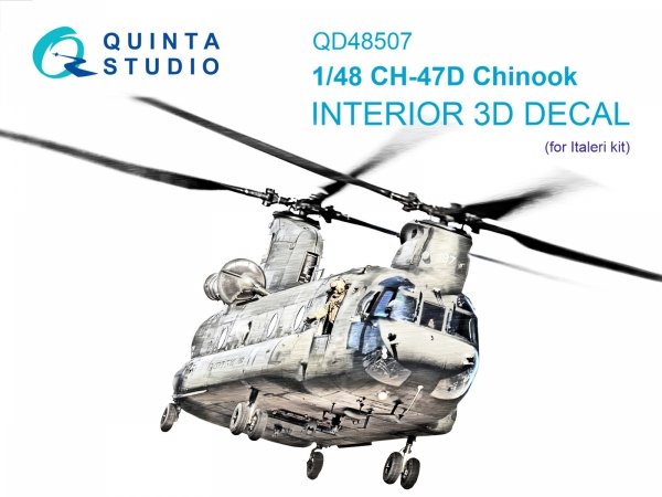 Quinta Studio QD48507 CH-47D 3D-Printed coloured Interior on decal paper (Italeri) 1/48