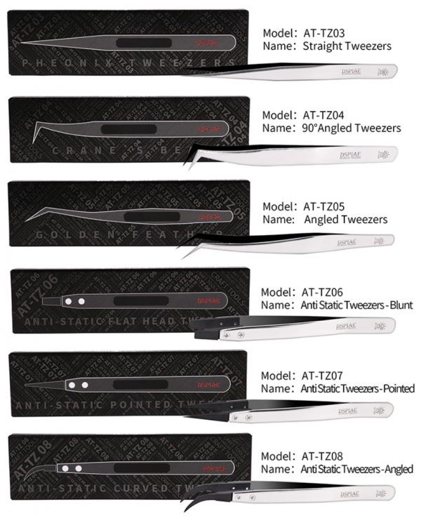 DSPIAE AT-TZ04 Stainless steel Tweezers with 90° angular tip