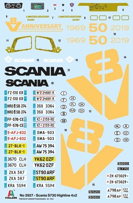 Italeri 3927 Scania S730 HIGHLINE 4x2 1/24