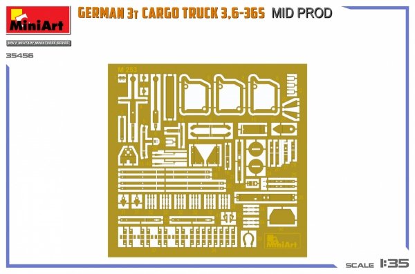 Miniart 35456 GERMAN 3T CARGO TRUCK 3,6-36S MID PROD 1/35