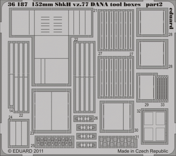 Eduard 36187 152mm ShkH vz.77 DANA tool boxes 1/35 Hobby Boss