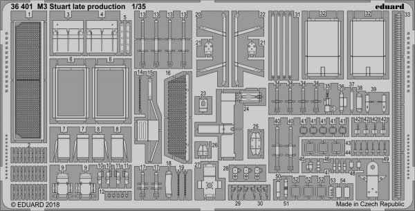 Eduard 36401 M3 Stuart late production TAMIYA 1/35