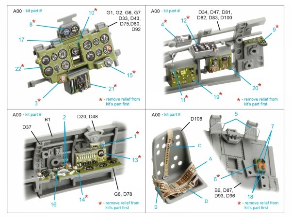 Quinta Studio QD35083 A6M2 Zero (Mitsubishi Prod.) 3D-Printed &amp; coloured Interior on decal paper (Border Model) 1/35