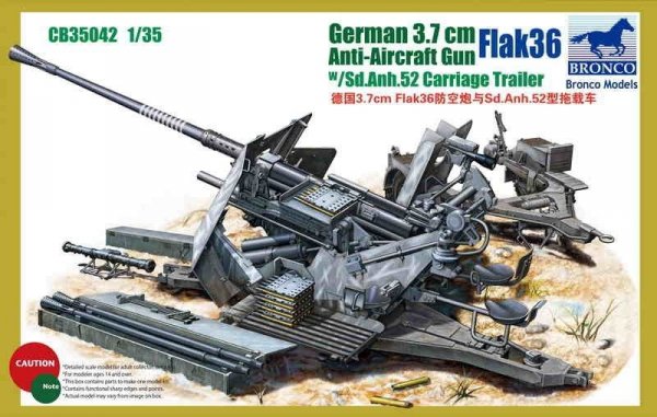 Bronco CB35042 German 3.7cm Flak36 (1:35)
