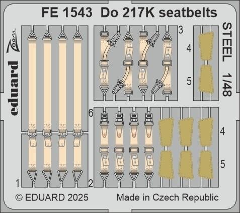 Eduard FE1543 Do 217K seatbelts STEEL ICM 1/48
