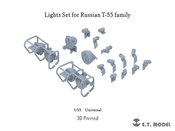 E.T. Model P35-268 Lights Set for Russian T-55 Family ( 3D Print ) 1/35