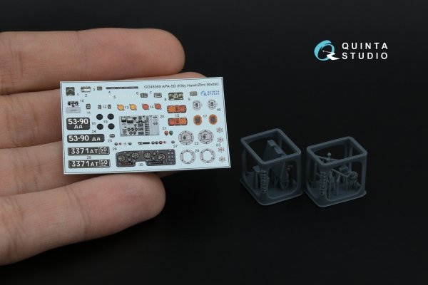 Quinta Studio QD+48569 APA-5D 3D-Printed &amp; coloured Interior on decal paper (KittyHawk/Zimi model) (with 3D-printed resin parts) 1/48
