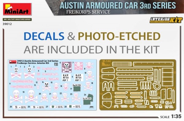 MiniArt 39012 AUSTIN ARMOURED CAR 3rd SERIES: FREIKORPS SERVICE. INTERIOR KIT 1/35