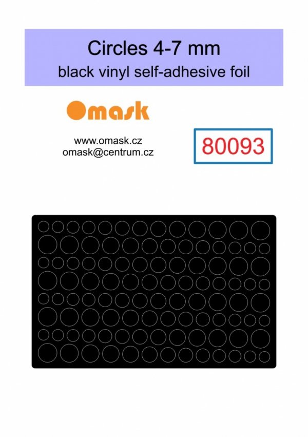 Omask X8001 Universal set 1 - black vinyl foil (80092, 80093, 80094, 80095, 80096)