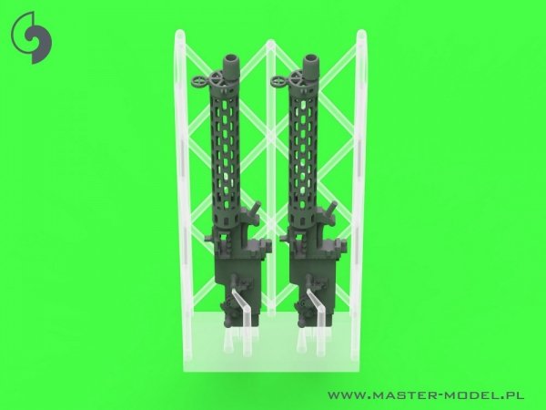 Master AM-48-183 Niemiecki km z okresu I w.św. Spandau LMG 08/15 (2 szt.) - z KRÓTKĄ rączką przeładowania - wydruki 3D i mosiężne lufy 1/48
