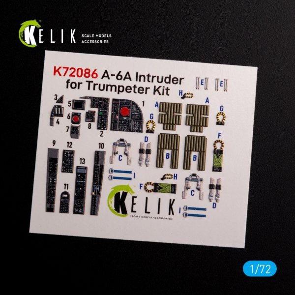 KELIK K72086 A-6A Intruder interior 3D decals for Trumpeter kit 1/72